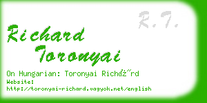 richard toronyai business card